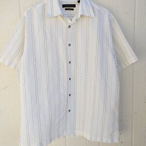 AXIST Mens Sz XL Silk Touch Short Sleeve Striped Shirt. MS-58